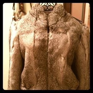 Vintage Rabbit Fur And Leather Jacket
